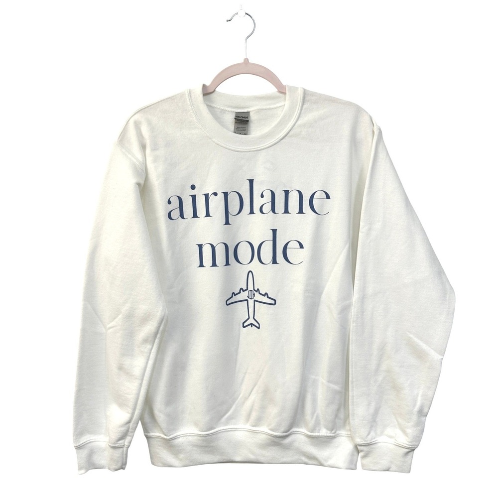 Airplane Mode Graphic Pullover Sweatshirt S Gildan Heavyblend Unisex Travel